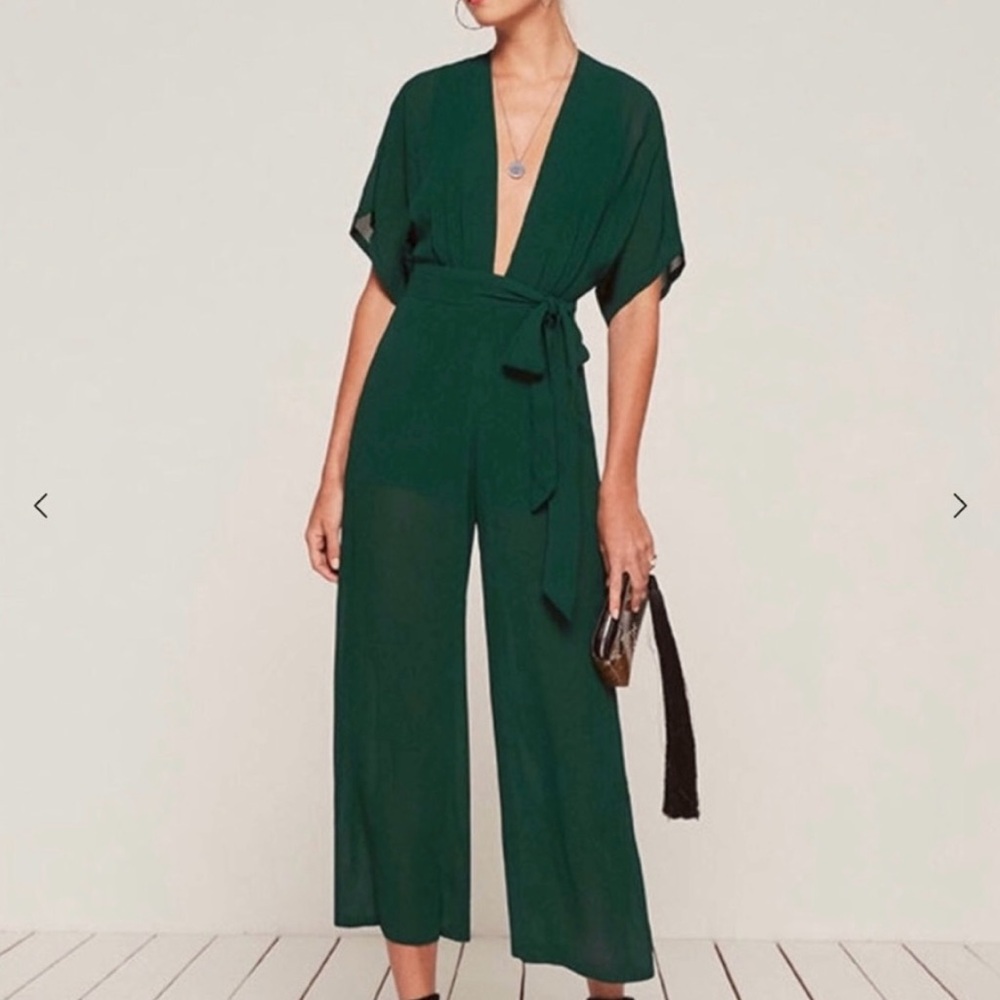 Reformation Petites Emerald Green Jumpsuit